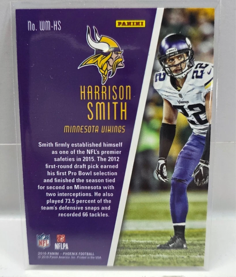 2016 Panini Phoenix HARRISON SMITH Watchmen Orange 286/299 VIKINGS 🏈 Notre Dame - Image 3 of 4