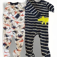Dinosaur PJ Footie Fleece Sleepers Pajama Carters Boy Toddler 12 Mo 2T