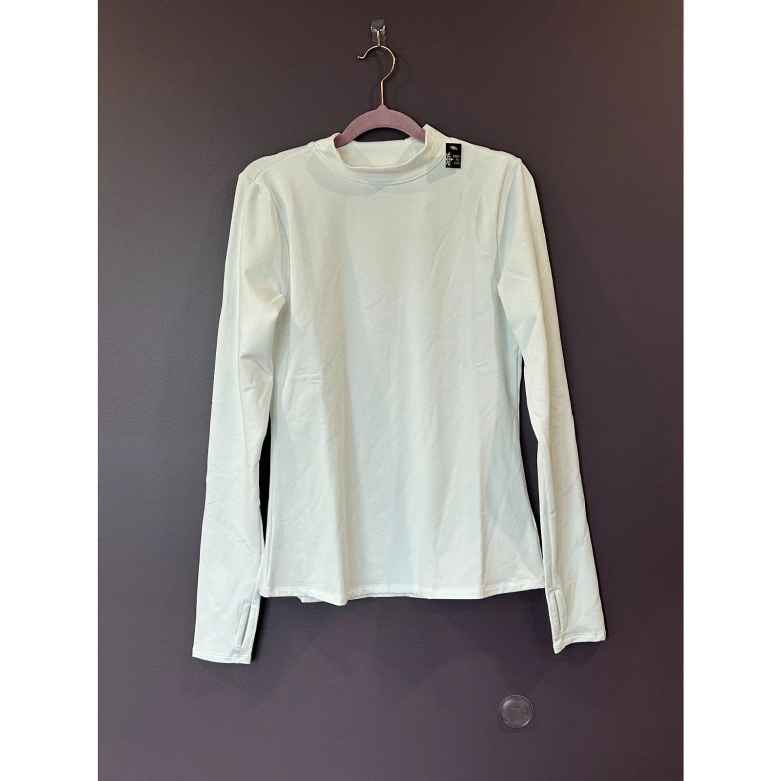NWT DSG Cold Weather Mock Neck Base Layer Top White Size XS