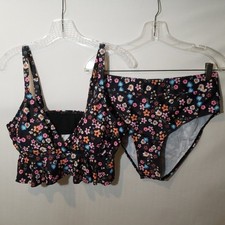 Size XL Swimsuit Women Two piece Floral Print
