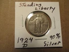 1924-D, Standing Liberty Quarter #80, NICE, 90% SILVER!!