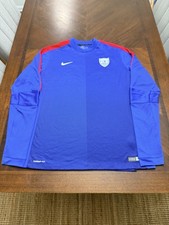 Nike USA 2015 Football Soccer Long Sleeve Jersey XL Therma fit Kit 644034-480