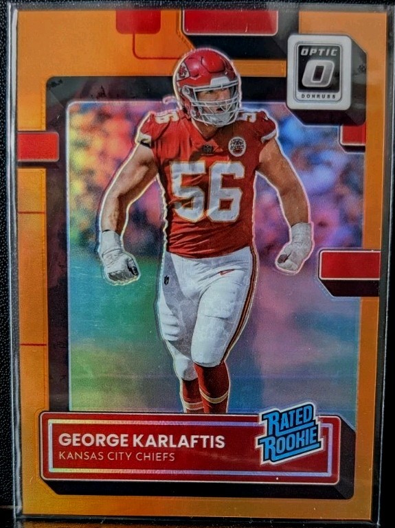 2022 Donruss Optic George Karlaftis RC Orange Prizm #ed 70/199 #256 KC Chiefs