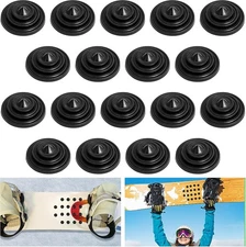18 Pcs Snowboard Stomp Pad,4 Layers Cone Studs Normal size, Black 
