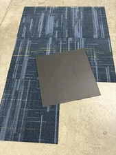 Carpet Tiles 24 X 24 Blue Multicolor Windowpane Level Loop 18 Per Box 72sq Ft