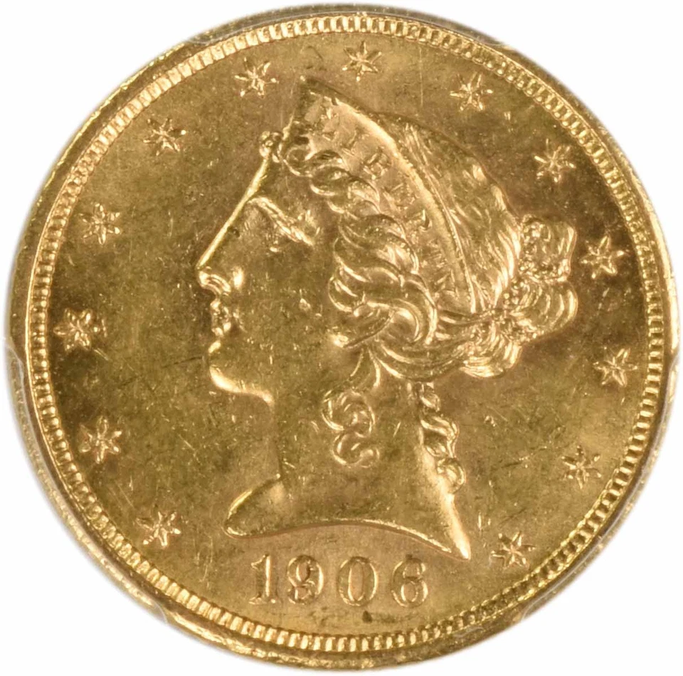 1906 $5 Gold Liberty Head AU58 PCGS - Image 3 of 4