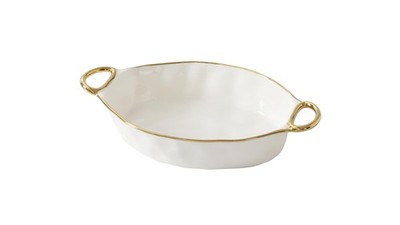 Pampa Bay Oval Baking Dish, Golden Handles, Kitchen, Gift