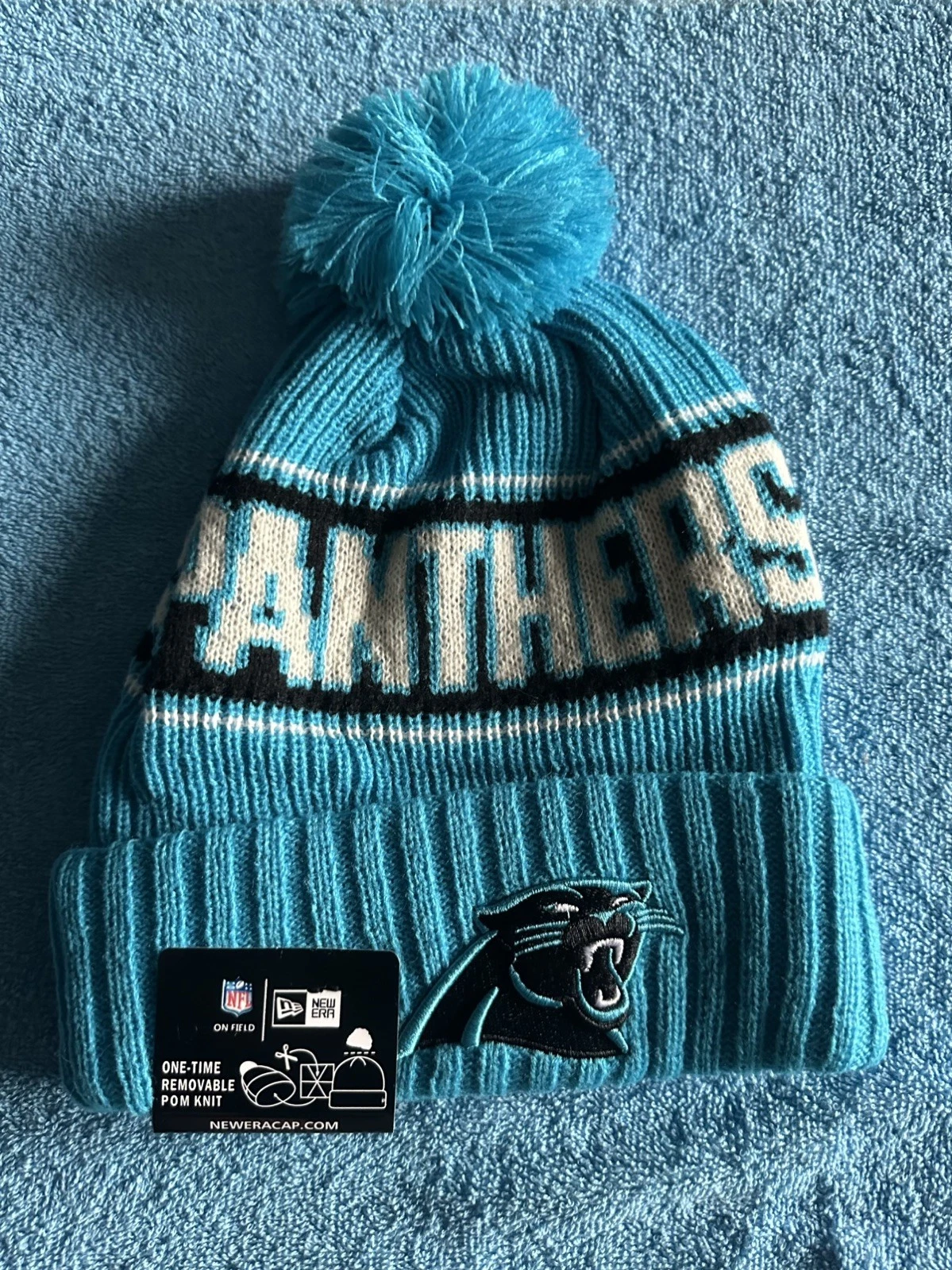 Carolina Panthers NFL Bobble Hat Beanie Team Logo Multi Colored