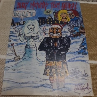 Vintage ANTHRAX MERRY CHRISTMAS ART PANDORA A4 POSTER KERRANG MAGAZINE CLIPPING