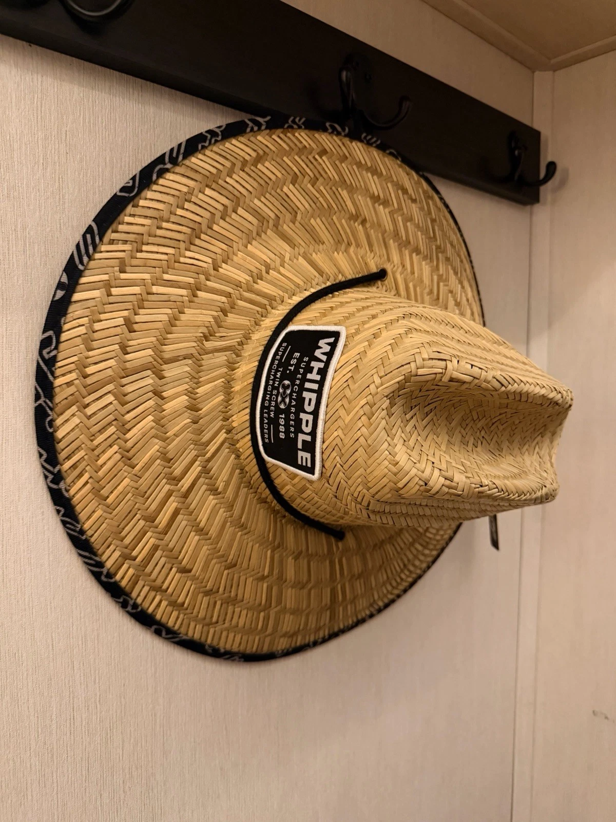 Whipple Wide Brim Sun Hat Chin Strap Logo Print Beige Black One Size Men
Opens in a new window or ta