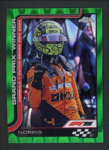 2025 LANDO NORRIS 84/99 TOPPS CHROME MCLAREN FORMULA 1 TEAM RAY WAVE (read)