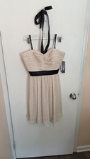 MISS SIXTY M60 Mini DRESS SIZE 10 CREAM BLACK Wedding Prom Homecoming NWT Party 