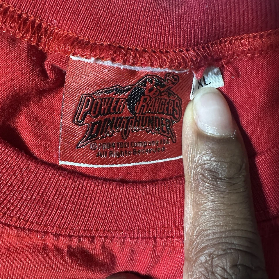 Vintage Youth XL Power Rangers Tshirt Red Dino Thunder Graphic 2000s Y2K - Image 4 of 4