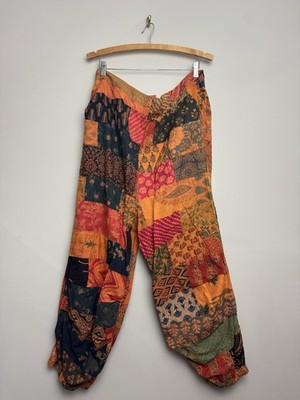 Earthbound Traiding Co Womens Pants Size 2XL Boho Peasant Patchwork