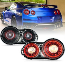 2*VLAND Grau LED DRL-Rückleuchten für Nissan GTR R35 2008-2025 Gelb Blinker