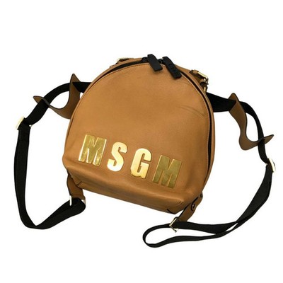 Import duty included for US buyers  MSGM Brown Leather Backpack Calfskin