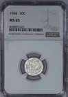 1944 Mercury Dime 10c NGC MS65