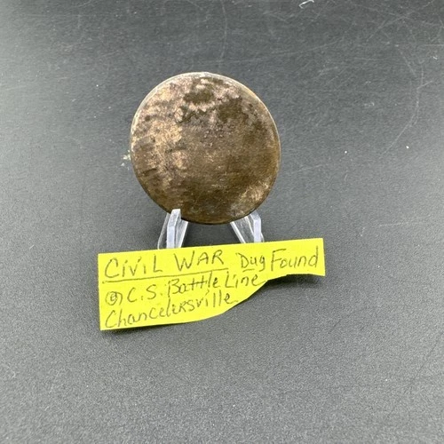 Civil War Confederate Flat button CS Dug Relic Chancellorsville 1863