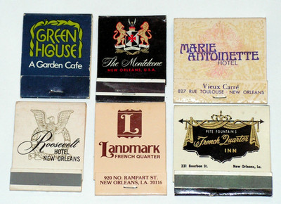 Lot of 6 Vintage New Orleans Louisiana Matchbooks LA French Quarter Hotel Cafe +