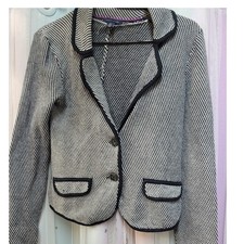 Textured Black  White Women's Blazer Jacket 113