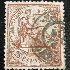 1974 Spain Scott #205 Justice 25c stamp Used VF