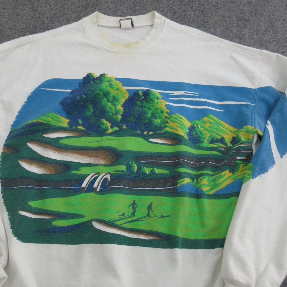 Sudadera DE COLECCIÓN Colorado Tropics Para Hombre Grande Gráfico de Golf Hecha en EE. UU. Años 90 Foto 2 de 4