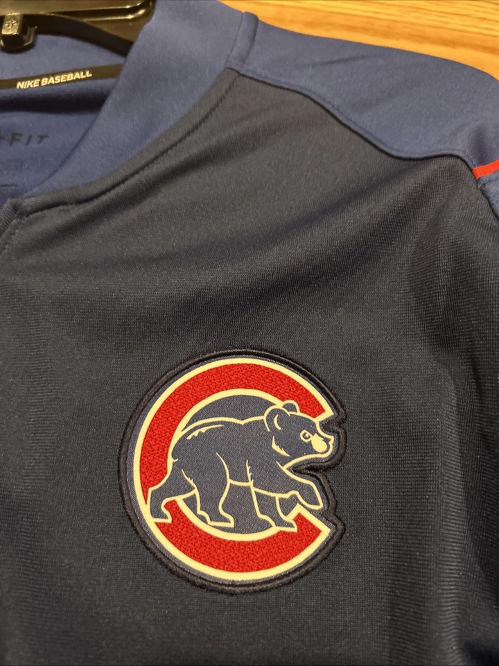 Nike MLB Chicago Cubs 1/2 Zip Training Top Men’s Blue Size S BNWT 35595X - Image 4 of 4