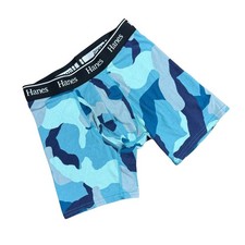 Hanes Boys Small Boxer Briefs Blue Camo Stretch Cotton Comfort Flex Waist