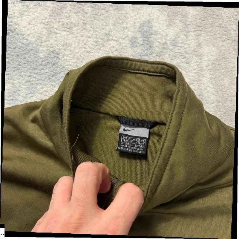 Vintage Nike Athletic 2000's Y2K Olive Green Track Jacket Size Medium image 10