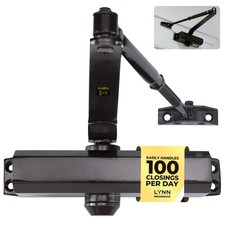 Medium Duty Automatic Door Closer (Dark Bronze) - Highly Durable Cast Aluminu...