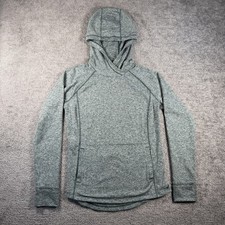 Duluth Trading Company Womens S Plushcious Hoodie Heather Green Running Stretch