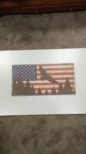 American Eagle Flag Wooden Plaque. Open Road Brand. Made In USA.