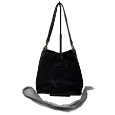 American Leather Co. Black Pebble Leather Hobo Shoulder Bag Purse w/ Long Strap