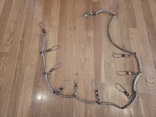 ~ Vintage Fish Stringer 9 Clips + 11 Rubber Collars 6 Foot Long ~