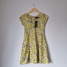 BNWT Motel Rocks Yellow Floral Mini Dress Size XS Short Sleeve Summer Spring