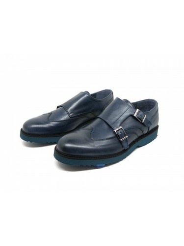 Drudd Scarpa uomo Art. Oscar Crust Fibbie Vitello Spazzolato Blu | eBay