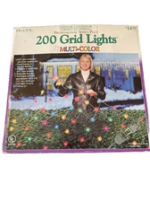 Professional Series Plus 200 MultiColor Grid String Lights Bush Outdoor Bulb New