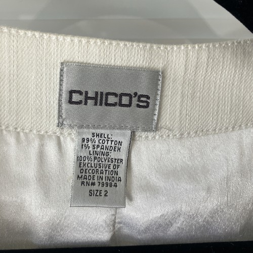 A- Chico’s Jacke weiß Baumwolle Pailletten Gr. 2  - Bild 2 von 20