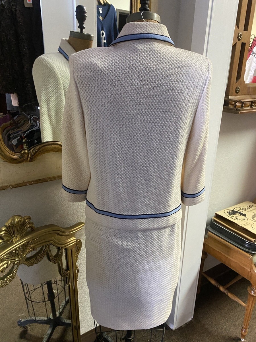 2000’s ST. JOHN COLLECTION ロングジャケットUSA製 St. John Collection Knits Beige New Jacket & Skirt XL 14 12