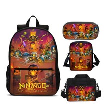 Ninjago Master of Mountain Kids School Backpack Insulated Lunch Bag Pen Case Lot