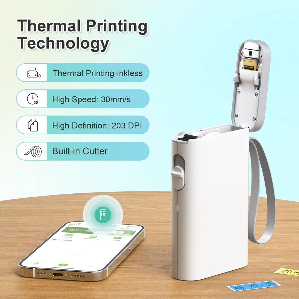Bluetooth Label Maker P21 with Tape - Wireless Mini Portable Printer Bluetooth Label Maker P21 with Tape - Wireless Mini Portable Printer