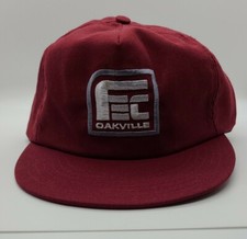 Farmers Elevator Company Oakville Trucker Hat Maroon Vintage Made in USA