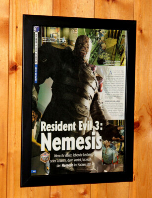 Resident Evil 3 Nemesis Rare Small Poster / Ad Page Framed Capcom