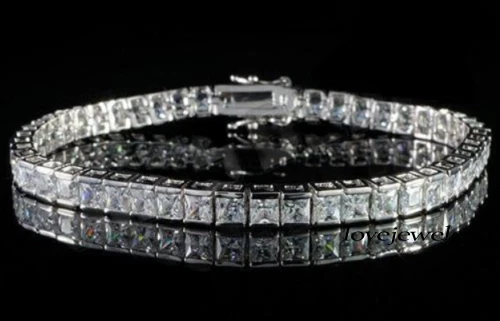 VALENTINO Bracciale Tennis Argento Sterling 925 CT Princess Creato in laboratorio VVS1 Diamante