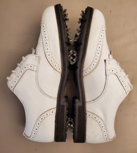 Womens FootJoy Softjoys Terrains Golf Shoes Wing Tip Crown Spike White Size 9M - Picture 5 of 10