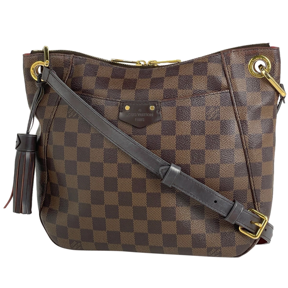 Louis Vuitton South Bank Diagonal fringe tassel Shoulder Bag Damier Brown  N4... | eBay