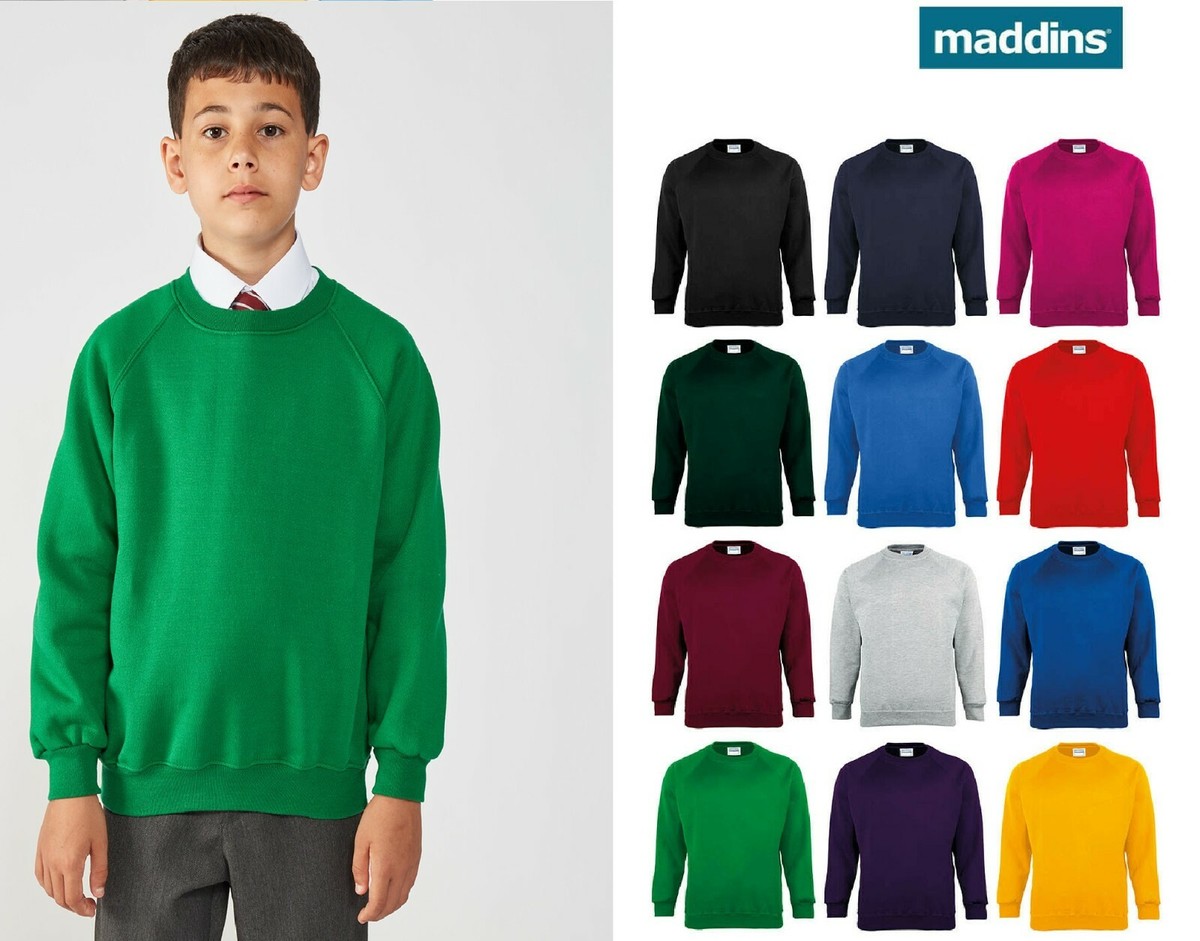 Boys Kids Jumper Sweatshirt Crew Neck School Uniform fleece Kids