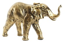 ELEFANTE DORATO IN RESINA SOPRAMMOBILE PER ARREDAMENTO REGALO  PORTAFORTUNA