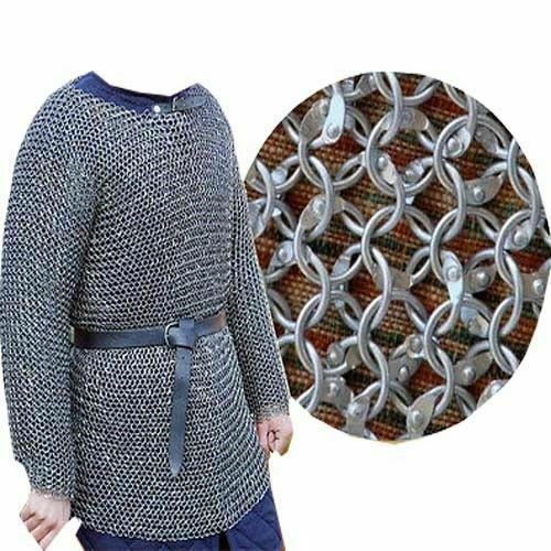 Nietetes Kettenposthemd Aluminium Kettenpost Hauberk große Größe Nachstellung LARP - Bild 2 von 3