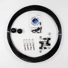 Black Line Outrigger Kit -Stop Balls,Outrigger Clips, Snaps,Crimps, 100 Ft Line